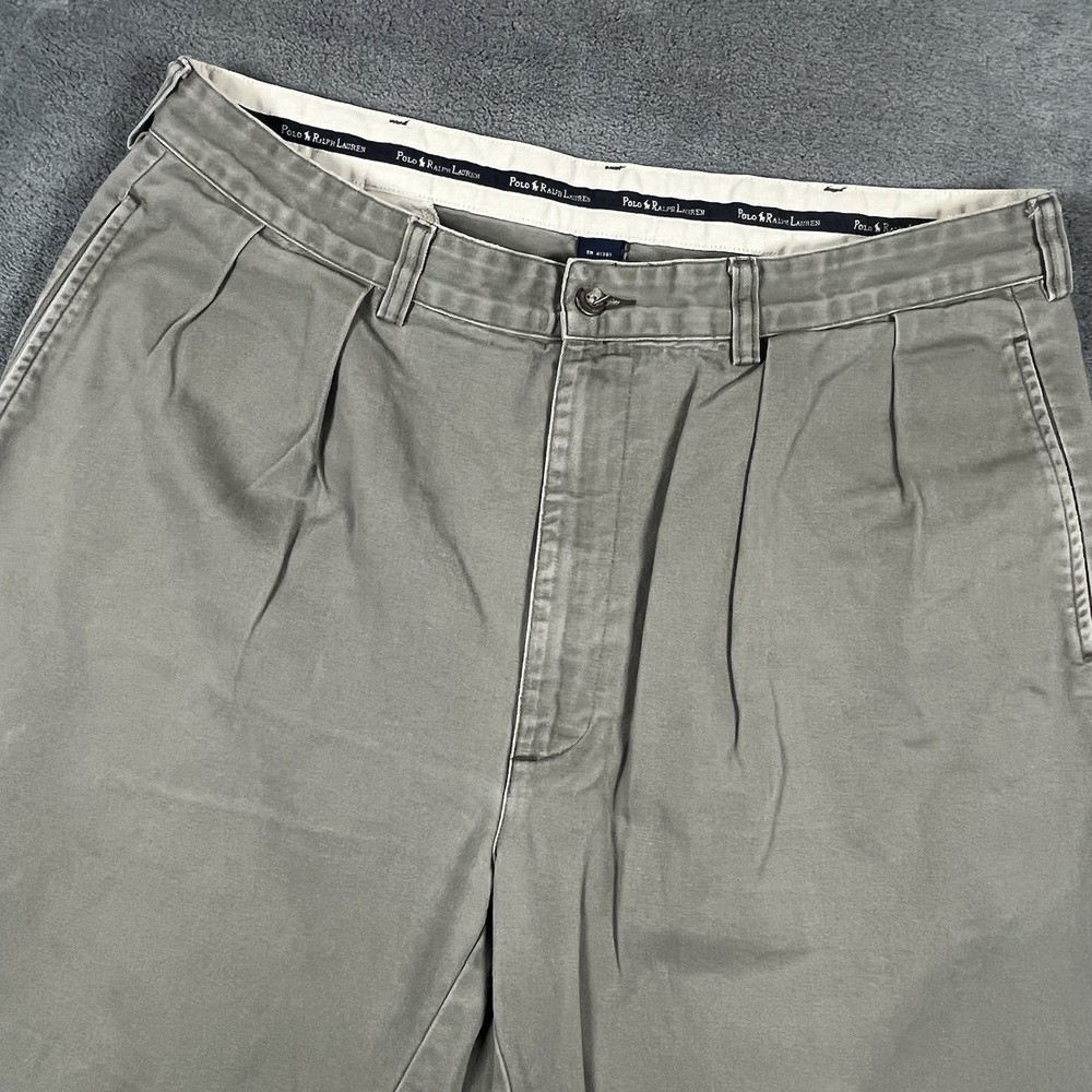 Polo Ralph Lauren Pants Mens 36x30 Khaki Hammond Pleated Chino Classic RN41381